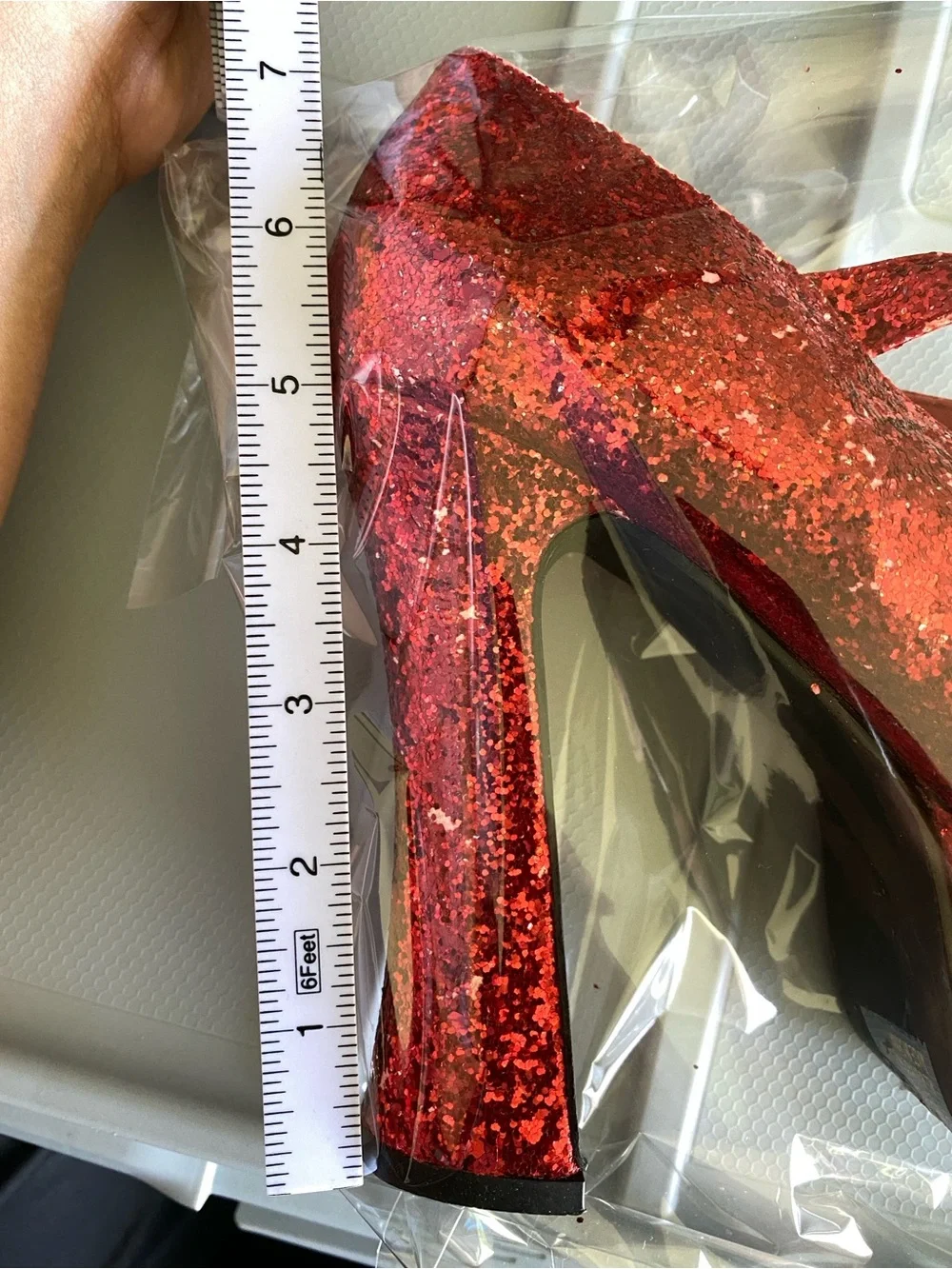 Red Glitter Mary Jane Platform Heels - Women's Fashion Pump - Dorothy Costume